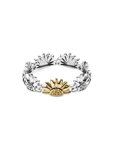 Anillo Girasol en Dos Tonos Pandora Plata de Ley y recubrimiento de Oro 14k 164702C00