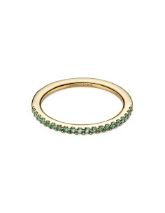 Anillo Banda Verde Brillante Pandora Baño en Oro de 14k con Cristales Verdes 162999C03 2