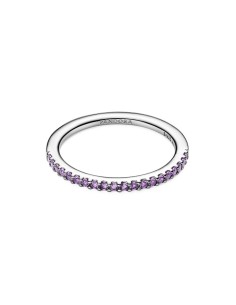 Anillo Banda Morado Brillante Pandora Plata de Ley con Cristales Morados 192999C04 2