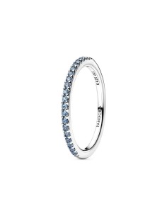 Anillo Banda Aguamarina Brillante Pandora Plata de Ley con Cristales Azul Aguamarina 192999C03