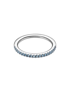 Anillo Banda Aguamarina Brillante Pandora Plata de Ley con Cristales Azul Aguamarina 192999C03 2