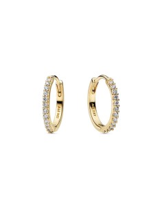Pendientes de Aro Mini Brillantes Pandora con Recubrimiento de Oro 14k y Circonitas 264649C01