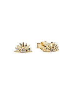 Pendientes de Botón Sol Celestial Brillante Pandora con Recubrimiento de Oro 14k 264627C01