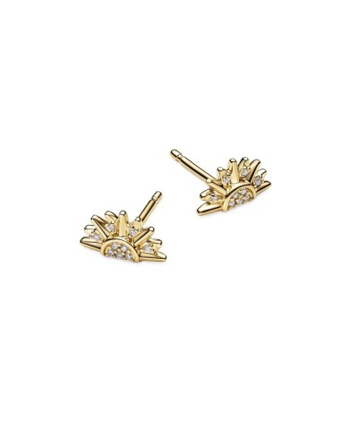 Pendientes de Botón Sol Celestial Brillante Pandora con Recubrimiento de Oro 14k 264627C01