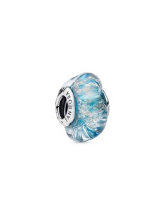 Charm Cristal de Murano Turquesa y Brillante Pandora Plata de Ley 794701C01