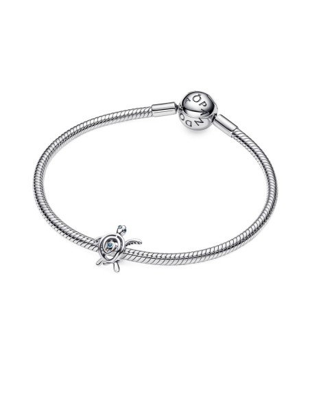 Charm Tortuga Marina en Filigrana Pandora Plata de Ley con Cristales Azules 794697C01