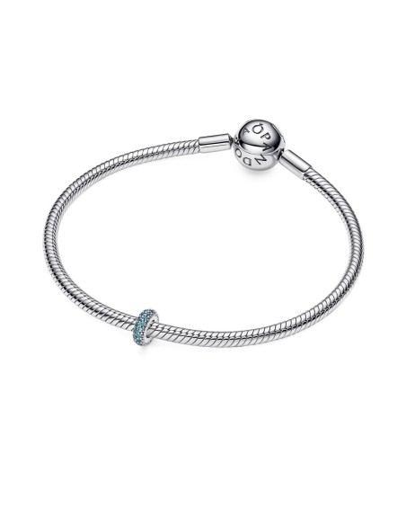 Charm Separador Gemas Azul Hielo Pandora Plata de Ley con Cristales Azul Claro 791359C01