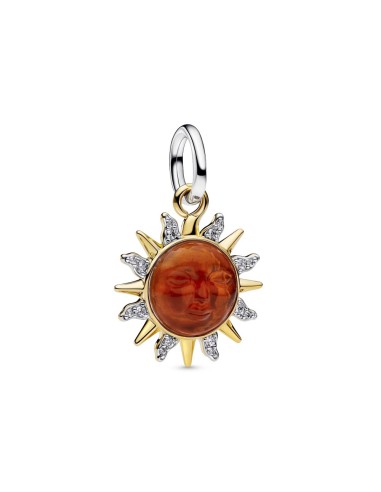 Charm Colgante Sol Remolino en Dos Tonos Pandora con Recubrimiento de Oro 14k 764703C01