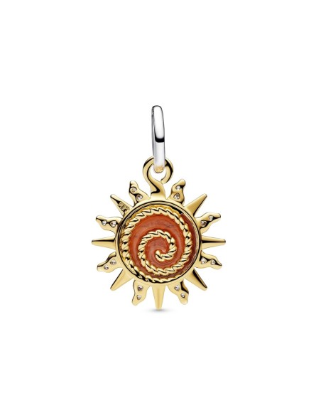 Charm Colgante Sol Remolino en Dos Tonos Pandora con Recubrimiento de Oro 14k 764703C01