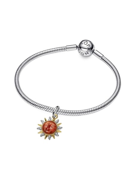 Charm Colgante Sol Remolino en Dos Tonos Pandora con Recubrimiento de Oro 14k 764703C01