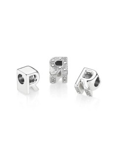 Charm Pandora de plata inicial letra R