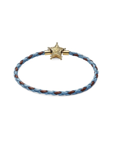 Pulsera de Cuero Estrella Sheriff Toy Story Disney Pixar x Pandora con Recubrimiento de Oro 14k 564605C01