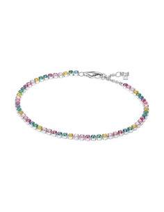 Pulsera de Tenis Arcoíris Pandora Plata de Ley con Cristales Multicolor 593927C03