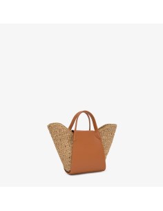 Capazo pequeño camel TOUS Tulip Rafia para mujer | Bolso de verano elegante 2