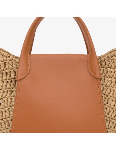 Capazo pequeño camel TOUS Tulip Rafia para mujer | Bolso de verano elegante