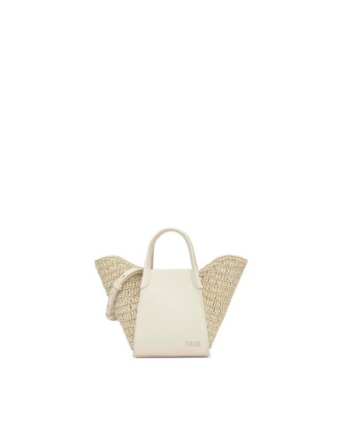Capazo mediano negro TOUS Tulip Rafia para mujer | Bolso shopper elegante