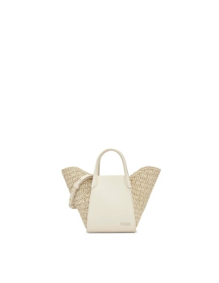 Capazo mediano negro TOUS Tulip Rafia para mujer | Bolso shopper elegante