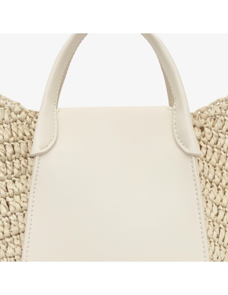 Capazo mediano negro TOUS Tulip Rafia para mujer | Bolso shopper elegante
