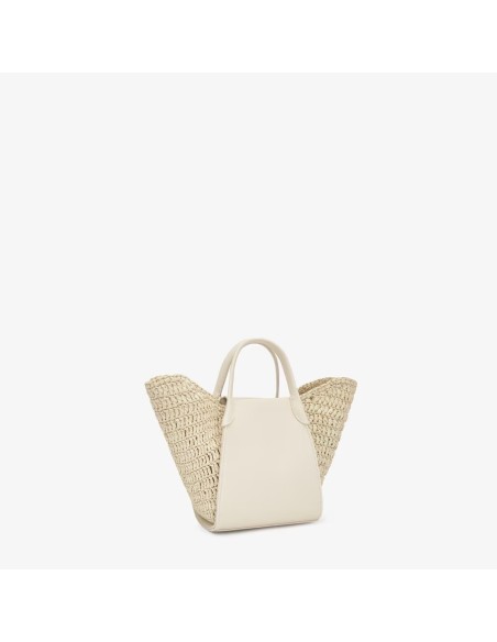 Capazo mediano negro TOUS Tulip Rafia para mujer | Bolso shopper elegante