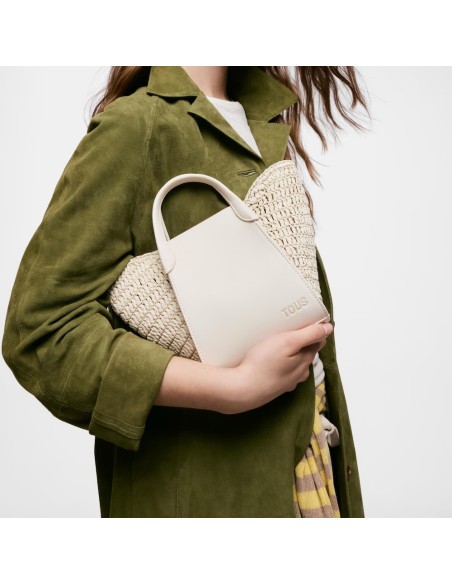 Capazo mediano negro TOUS Tulip Rafia para mujer | Bolso shopper elegante