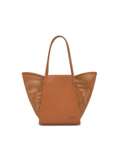 Capazo mediano camel TOUS Tulip Cutout para mujer | Bolso shopper de verano