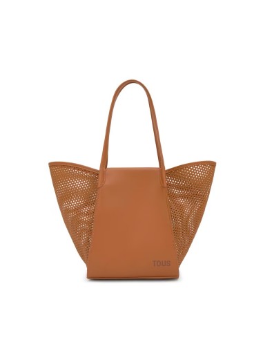 Capazo mediano camel TOUS Tulip Cutout para mujer | Bolso shopper de verano