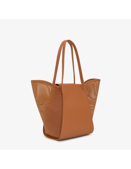 Capazo mediano camel TOUS Tulip Cutout para mujer | Bolso shopper de verano