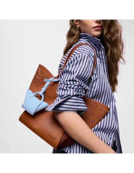 Capazo mediano camel TOUS Tulip Cutout para mujer | Bolso shopper de verano