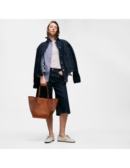 Capazo mediano camel TOUS Tulip Cutout para mujer | Bolso shopper de verano