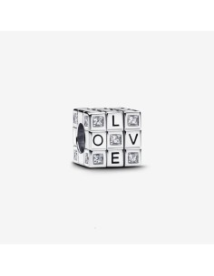 Charm Cubo de Juguete Móvil en Plata de Ley con Corazones Rojos y Circonitas | Pandora 793672C01