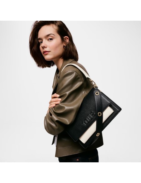Bolso bandolera negro TOUS Kaos Icon para mujer | Bolso compacto y moderno