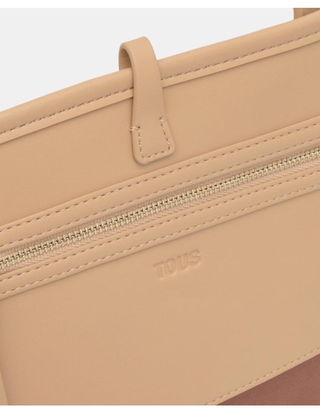 Capazo mediano TOUS Double-Way Kaos Mini beige reversible