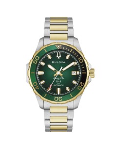 Reloj Bulova Marine Star Automatic 98B467 Hombre Bicolor Esfera Verde
