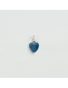 Colgante corazón azul de resina y plata | Agatha París