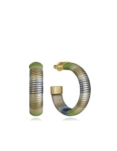 Pendientes Viceroy Laura Escanes 14361E01016 de acero tubogas azul y verde