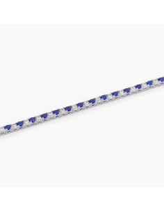 Pulsera tenis MABINA GIOIELLI de plata de ley rodiada con circonitas azules y blancas 2