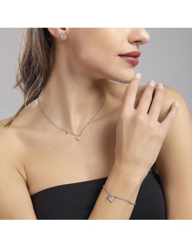 Collar de plata con colgante corazón y circonitas | Diseño elegante y romántico
