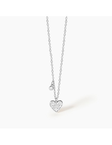 Collar de plata con colgante corazón y circonitas | Diseño elegante y romántico