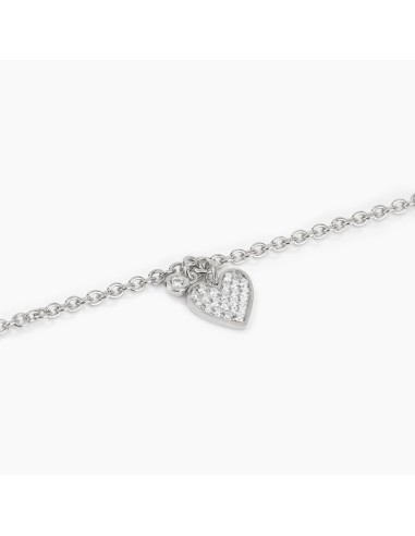 Pulsera de Plata con Colgante de Corazón y Circonitas Blancas – Pulsera Plata 925 Mujer