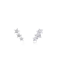 Pendientes trepadores de estrellas en plata de ley 925 con circonitas 2