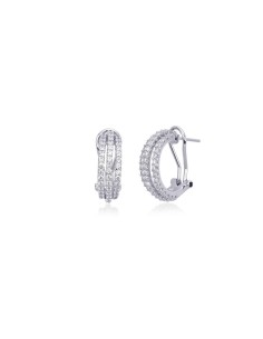 Aros triples de plata de ley 925 con circonitas 2