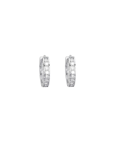 Pendientes de aro con circonitas en plata de ley 925