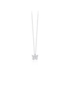 Collar de plata con mariposa de circonitas 2