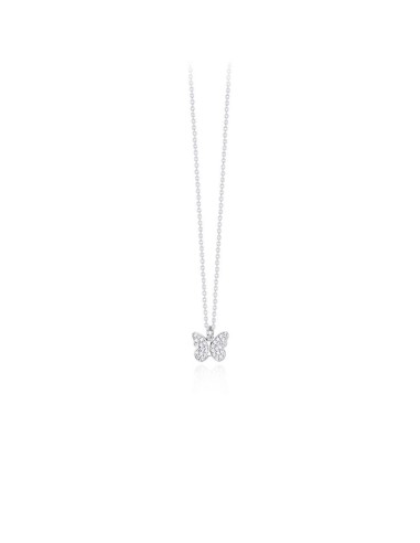 Collar de plata con mariposa de circonitas