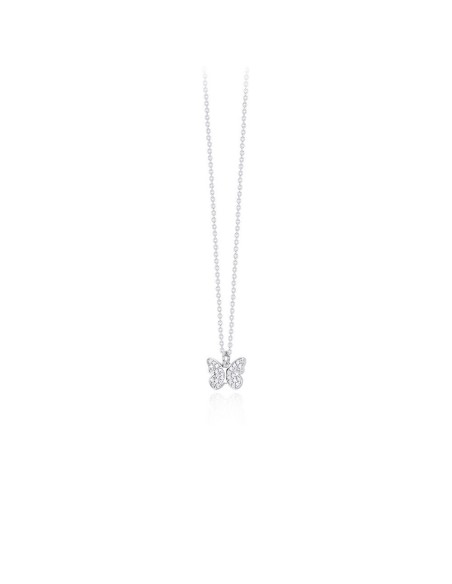 Collar de plata con mariposa de circonitas