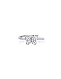 Anillo de plata con mariposa pavé de circonitas transparentes 2