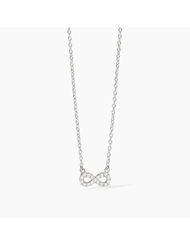 Collar de plata 925 con colgante de infinito y circonitas - Mabina Gioielli