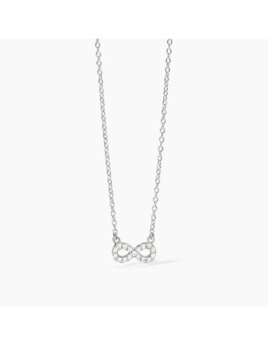 Collar de plata 925 con colgante de infinito y circonitas - Mabina Gioielli