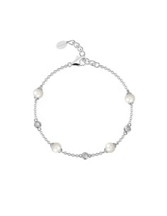 Pulsera de plata 925 con perlas cultivadas y circonitas - Mabina Gioielli 2