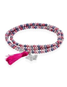 Pulsera ZEN FUCSIA Marina García plata dorada con ángel